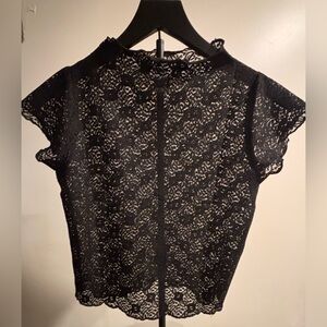 Elegant Black Lace Women's Top